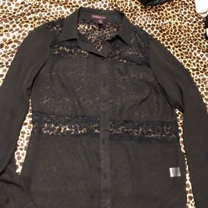 Long sleeve black blouse